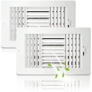 2 Pack Ceiling Register, 3-Way ABS Sidewall Ceiling Air Vent Cover (10x6P)